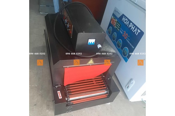 Máy bọc màng nhựa dẻo, Máy co màng lốc chai, hộp trà bánh, tem nhãn