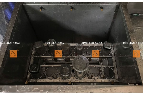 Má rửa chai 12 vòi bán tự động, Máy súc rửa chai lọ thuỷ, chai nhựa, hũ yến, vò gốm sứ