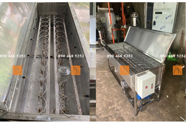 Má rửa chai 24 vòi bán tự động, Máy súc rửa chai lọ thuỷ, chai nhựa, hũ yến, vò gốm sứ